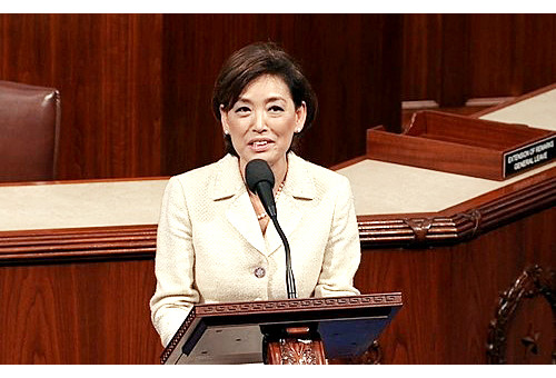 미국 연방 하원 본회의에서 '김치의 날 지정'을 촉구하는 김 의원. [미 하원 중계 화면 캡처. 재판매 및 DB 금지]