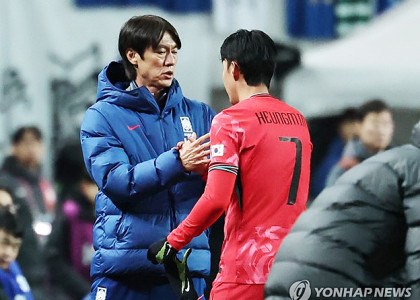 홍명보 감독과 손흥민.               [연합뉴스 자료사진]