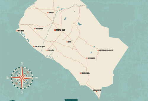 OC지역 도시 지도                             