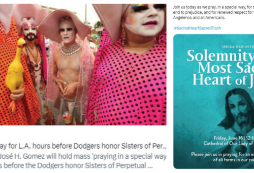 LA타임즈 인스타그램 캡쳐과 성당측에서 내놓은 포스터 캡쳐