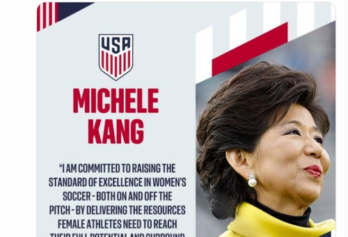 사진 캡쳐미셸 강 회장의 기부 소식을 전한 미국축구협회 SNS.                  [미국축구협회 엑스(X). 재판매 및 DB 금지]