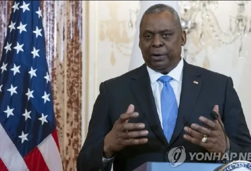 오스틴 미국 국방부 장관[AP=연합뉴스 자료 사진]