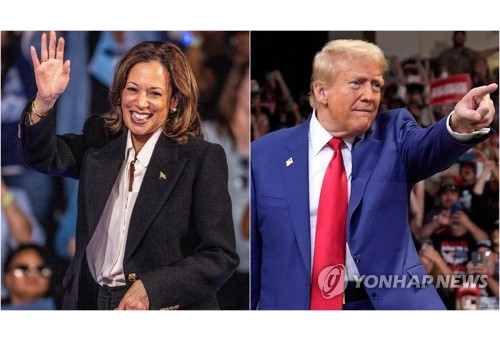 미국 민주당 대통령 후보 해리스 부통령(좌)과 공화당 후보 트럼프 전 대통령                                  [연합뉴스 자료사진]